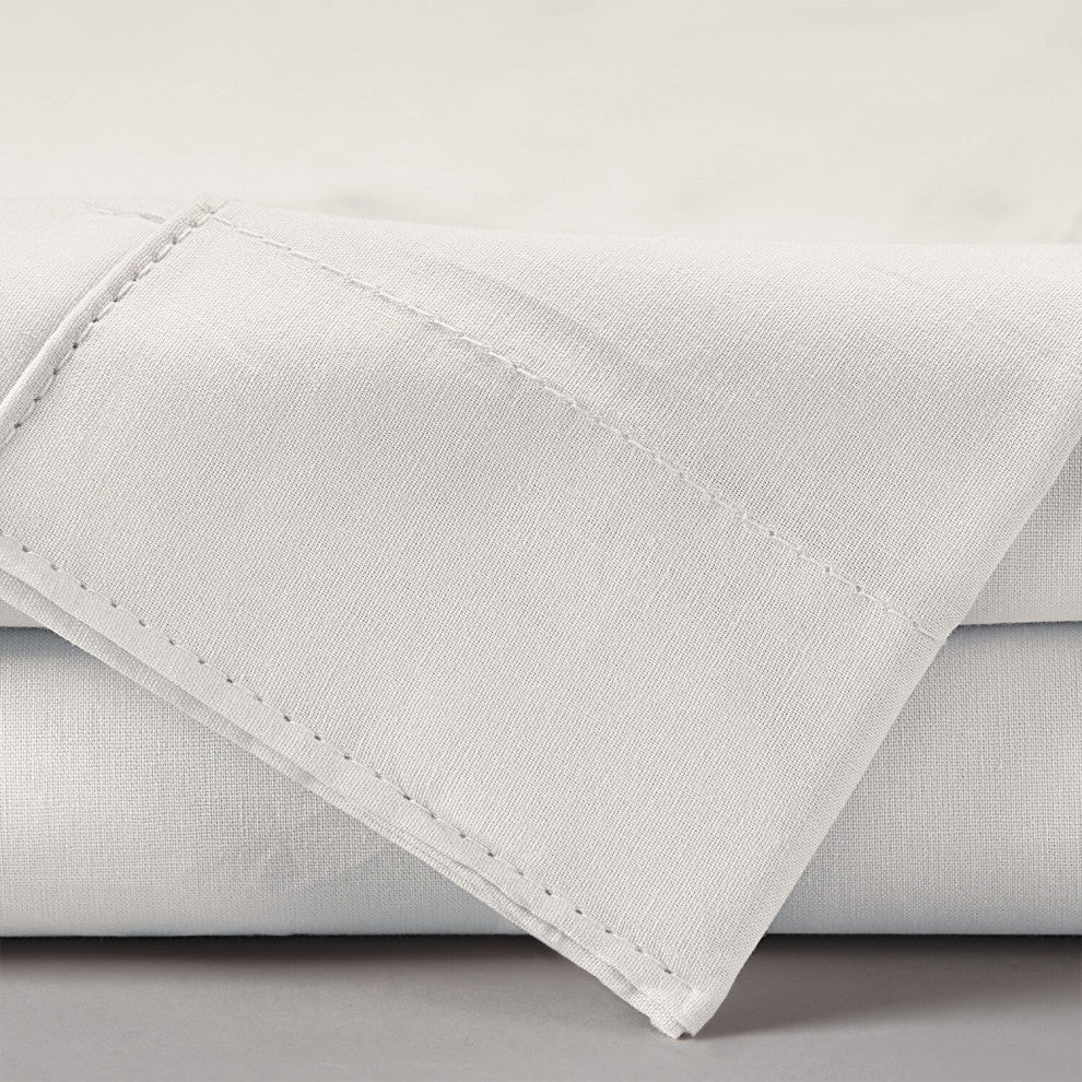 Realness White Solid Classic Cotton Semi Sheer Fabric Sample, 4Wx4L