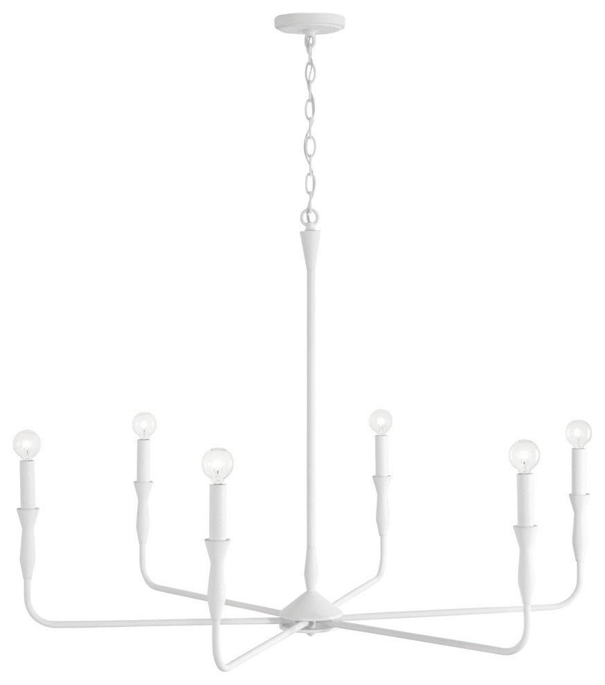 Capital Lighting 450362 Paloma 6 Light 41"W Candle Style - Textured White