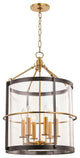 Ren 6-Light Large Pendant With Clear Glass Shade, Aged Brass and Old Bronze