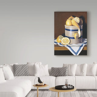 Cecile Baird 'Blue Striped Lemons' Canvas Art, 14"x19"