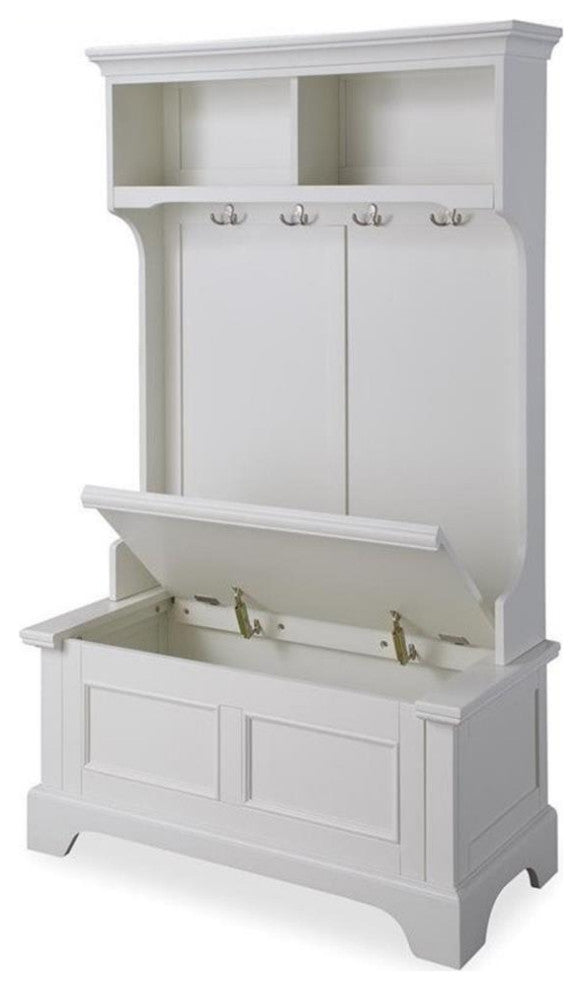 Homestyles Naples Wood Hall Tree in Off White