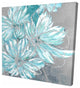 three Abstract Blue Flowers, Fine Art Gallery Wrapped Canvas, 24"x24"