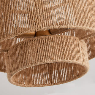 Farmhouse Woven Cage Semi-Flush Mount Lighting, 3-Light