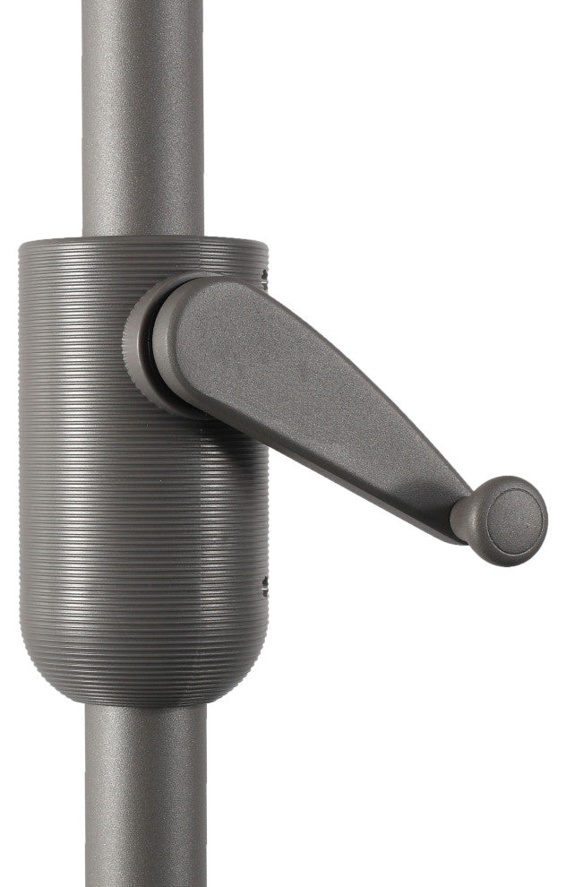 9' Round Push Tilt Market Umbrella, Grey Frame, Sunbrella, Rust