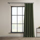 Faux Linen Darkening Curtain Single Panel, Tuscany Green, 50"x120"