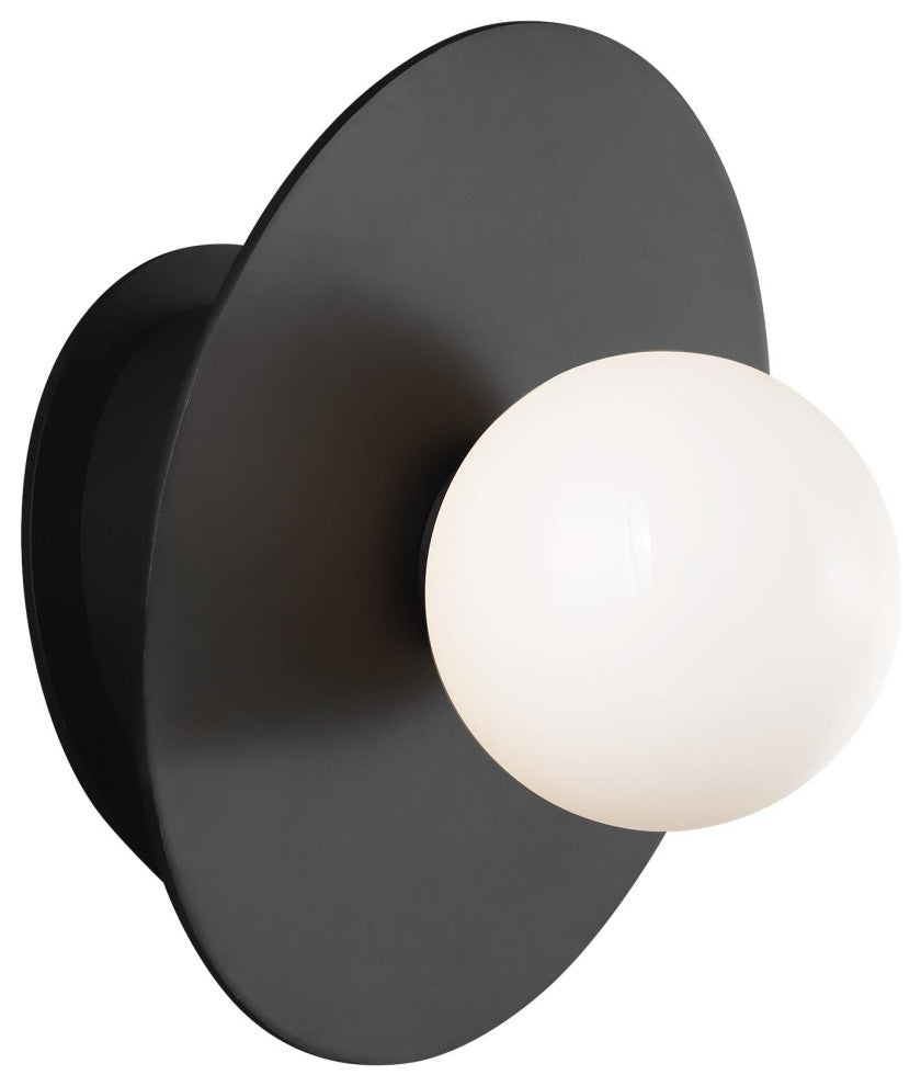 Kelly by Kelly Wearstler 1-Light Nodes Large Angled Sconce, Midnight Black