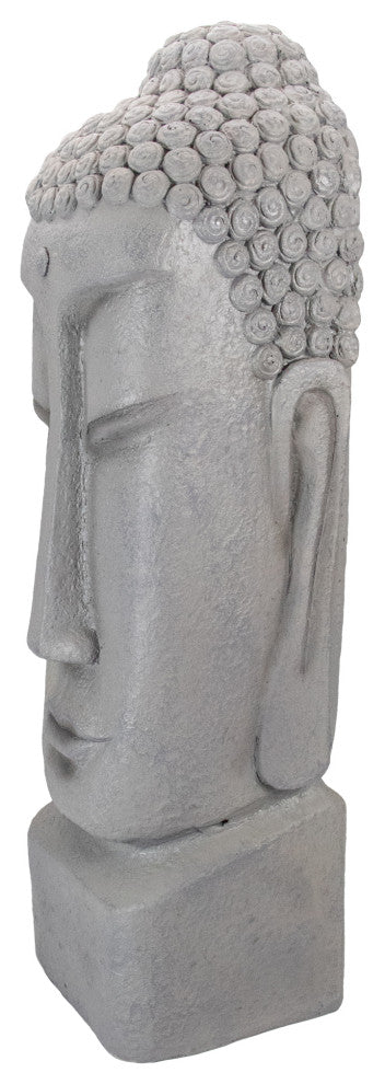23.25" Large Buddha Head Outdoor Garden Statue