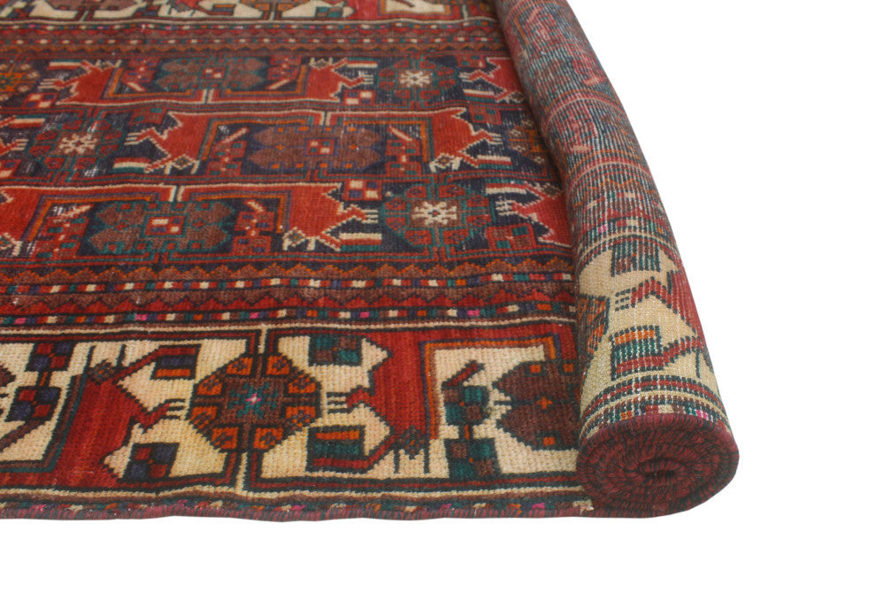Fine Vintage Distressed Jaryl Navy/Beige Runner, 3'3x9'6