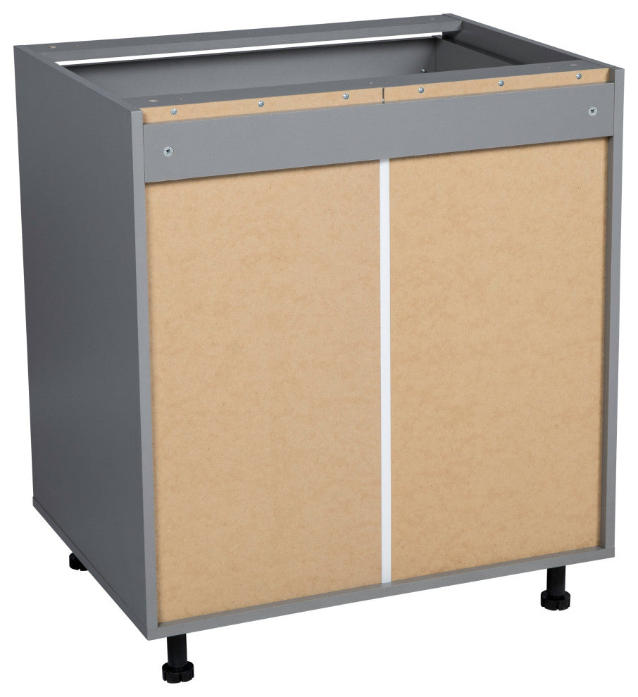 33 Base Cabinet High Double Door with Black Matte door