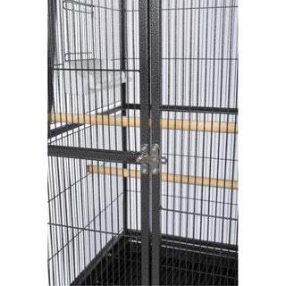 Powder-coated steel construction Flight Cage With Stand, Black