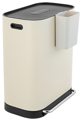 Kitchen 16-Gallon Double-Bucket Step Trash Can With Odor Filter and Lid Support