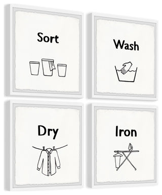 Hand-Wash Clothes Quadriptych, 4-Piece Set, 24x24 Panels