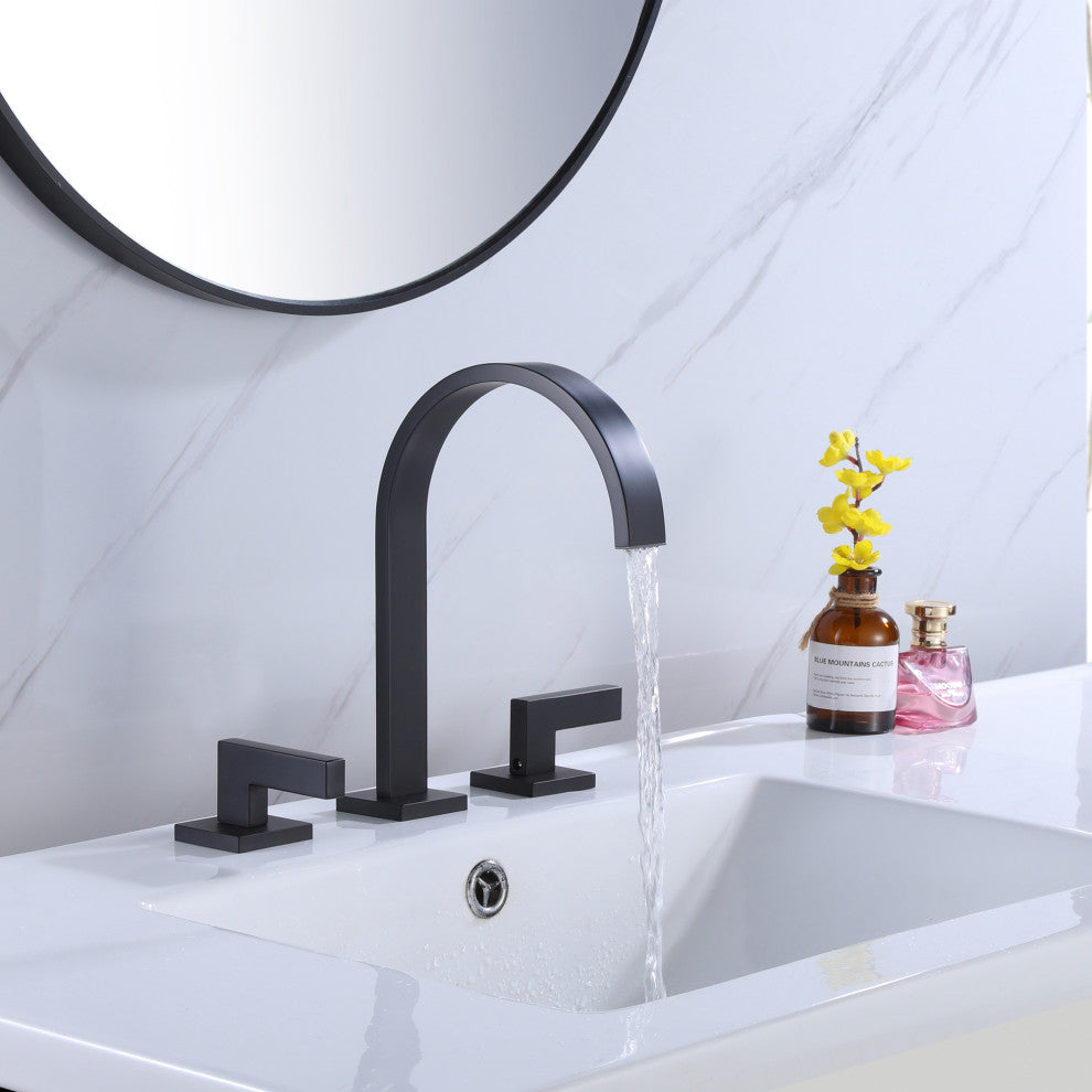 Two-Handle Widespread High Arc Bathroom Faucet