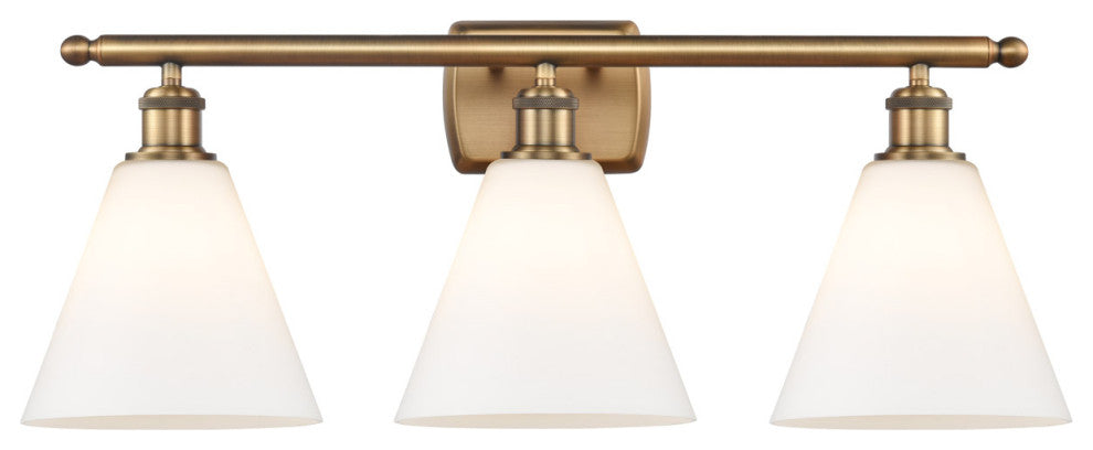 Innovations 516-3W-BB-GBC-81 3 Light Bath Vanity Light, Brushed Brass