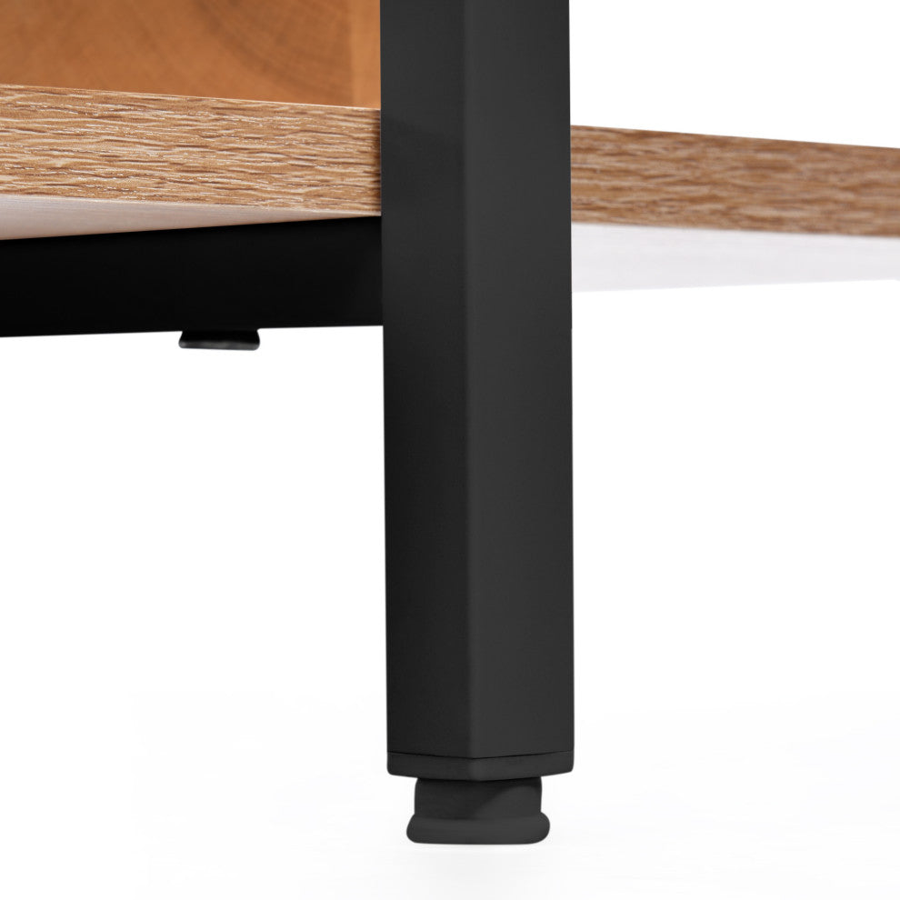 TATEUS Bookcase Home Office Bookshelf, Vintage Industrial Style Shelf 5 tier, Black/Brown