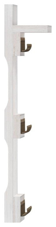 Campbell Wooden Wall Mount Mug Rack, White Wash