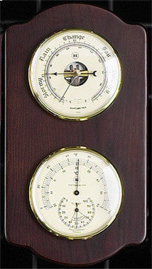 Barometer and Thermometer With Hygrometer on Ash Wood