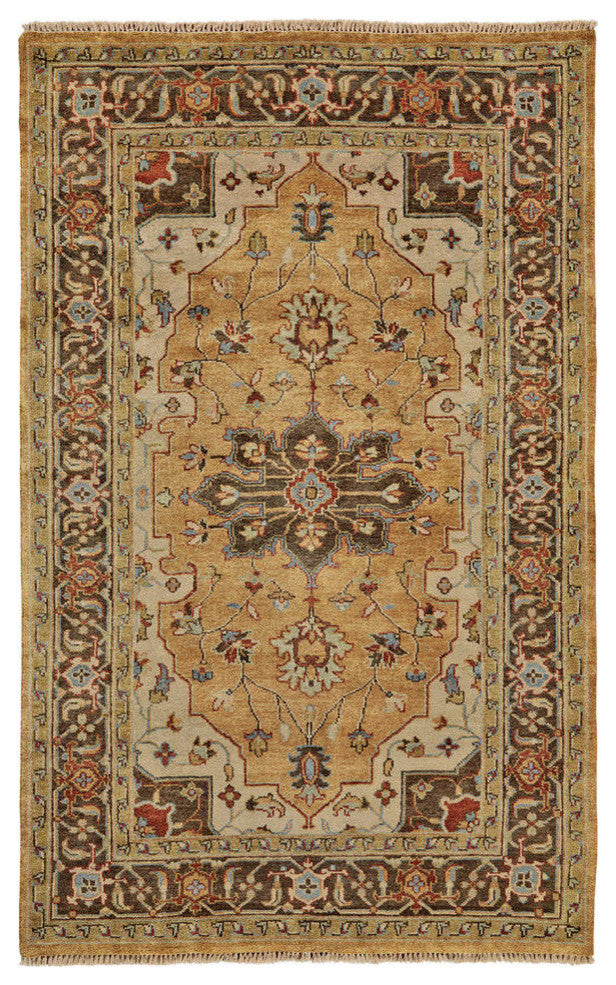 Weave & Wander Alden Rug, Gold/Brown, 2'x3'