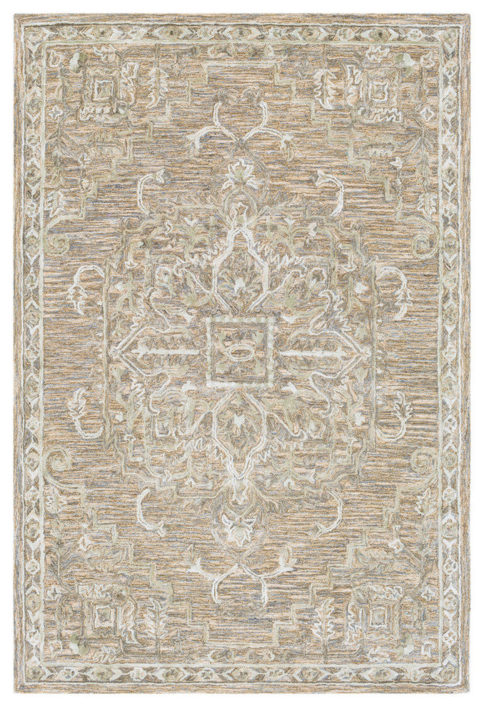 Surya Shelby SBY-1007 9'x13' Rug, Camel/Aqua/Sage