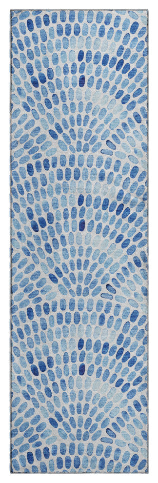 Addison Premium Washable Mayfield AMF186 Blue 2'3" x 7'6" Runner Rug