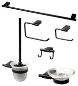 Black Matte 6 Piece Bath Accessory Set
