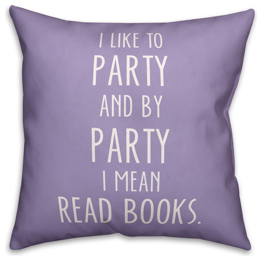 Book Party Spun Poly Pillow, 18x18