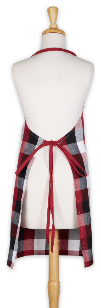 Cardinal Red Tri Color Check Chef Apron
