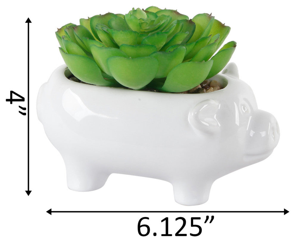 White Ceramic Pig