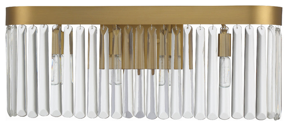 Emory 4-Light Modern Gold Bathroom Vanity, Clear Glass