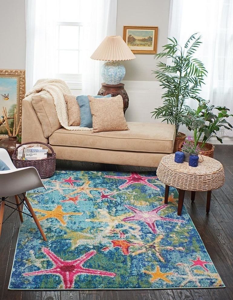 Unique Loom Navy Blue Seashore Positano 5'x8' Area Rug