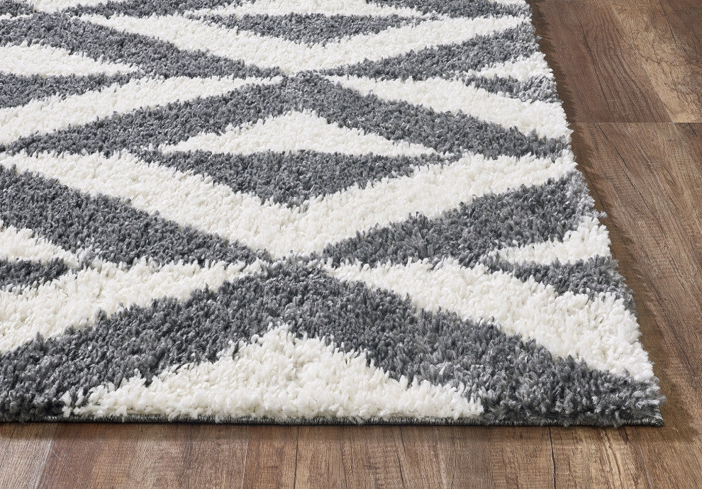 Pax Illusions Moroccan Rug, Dark Grey, 8'9" X 13'