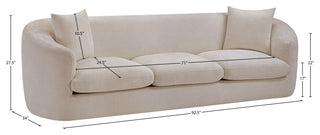 Penelope Upholstered Sofa, Beige, Chenille Fabric