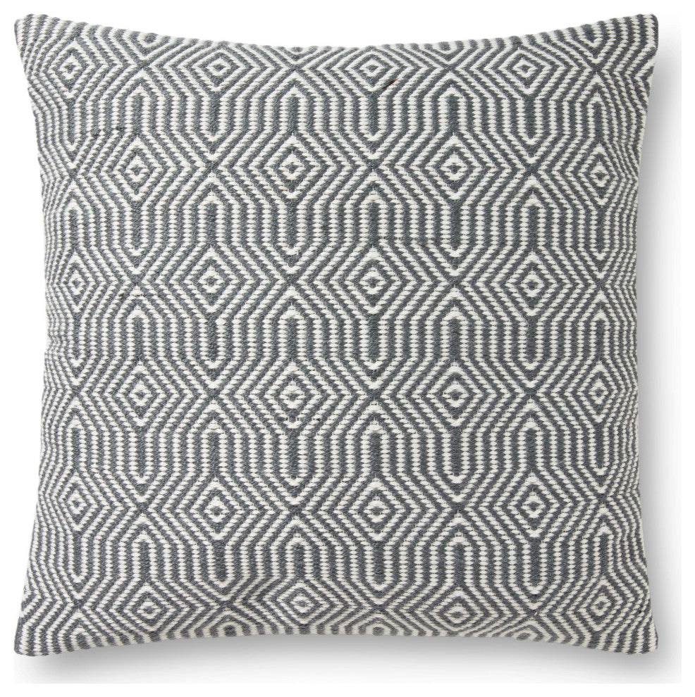 Loloi P0339 Charcoal / White 22" x 22" Cover Only Pillow