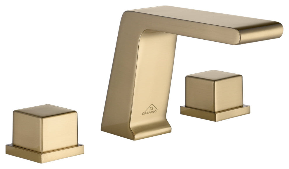 CASAINC Roman Tub 3 Hole Bathtub Sink Faucet Set Waterfall Spout, Brushed Gold
