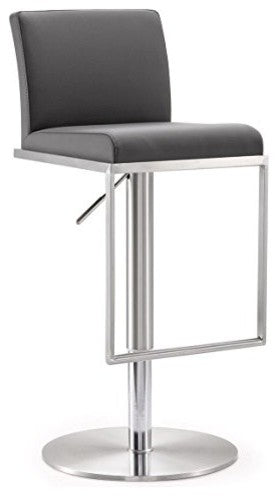 Amalfi Grey Stainless Steel Adjustable Barstool - Grey