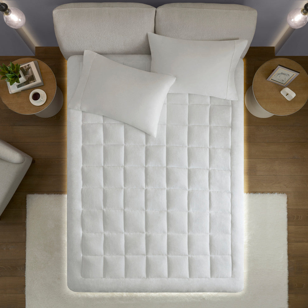 Madison Park Cloud Soft Overfilled Cloud Soft Waterproof Mattress Pad, Twin