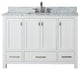 Avanity Modero 49" Vanity, White Finish, Carrera White Marble Top
