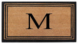A1HC Black/Beige Coir Monogrammed Doormat 24"x39" , M