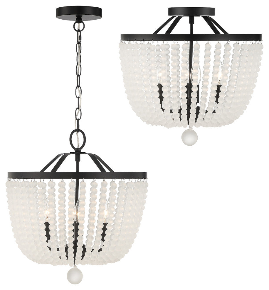 Crystorama Lighting Group 604 Rylee 4 Light 17"W Crystal Pendant - Matte Black