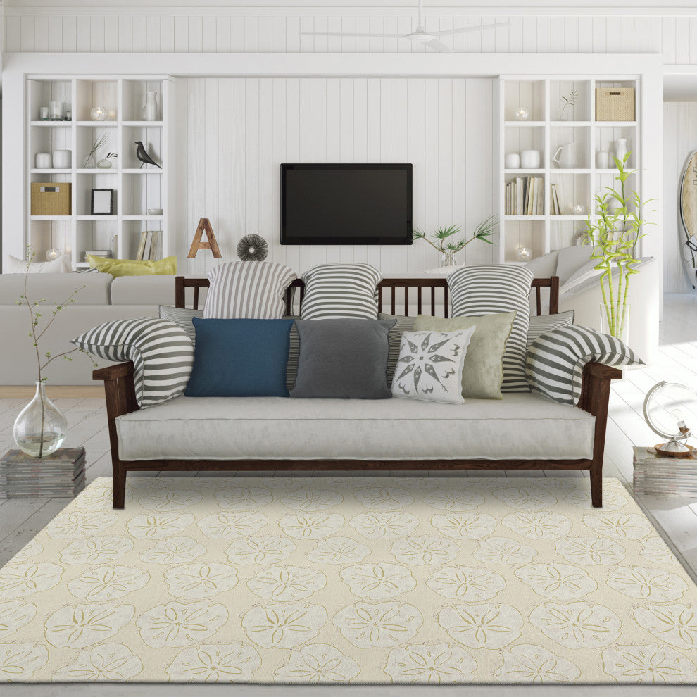 Indoor/Outdoor Seabreeze SZ10 Ivory Machine Washable 9' x 12' Rug