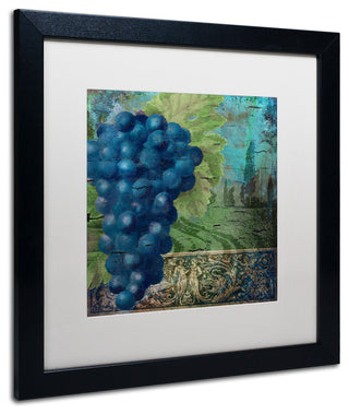 Color Bakery 'Vino Blu Two' Art, Black Frame, White Matte, 16"x16"