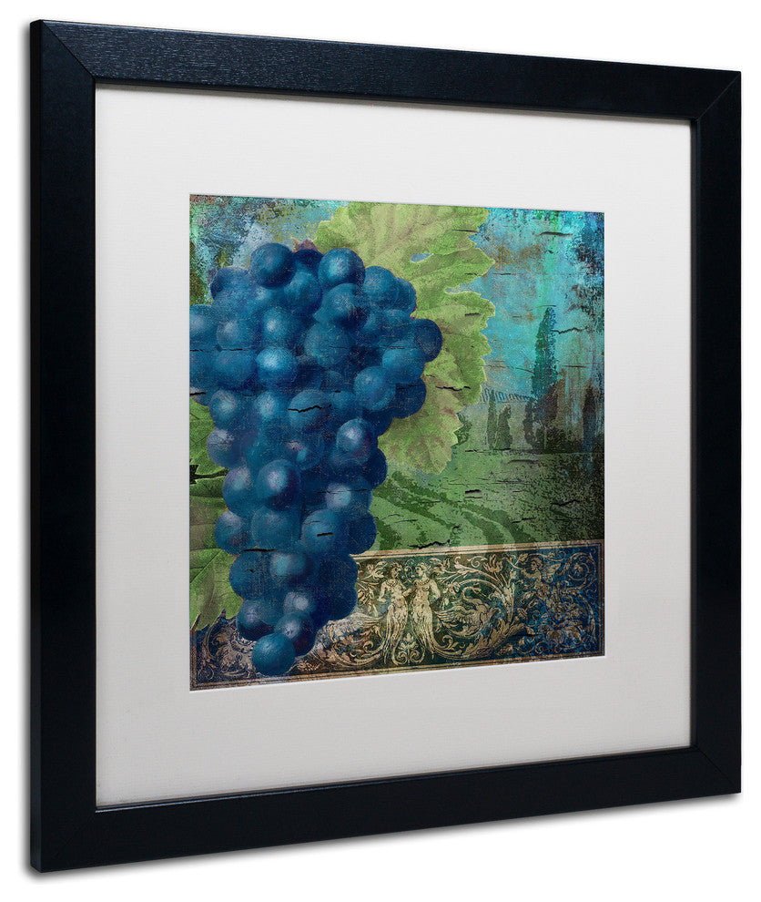 Color Bakery 'Vino Blu Two' Art, Black Frame, White Matte, 16"x16"