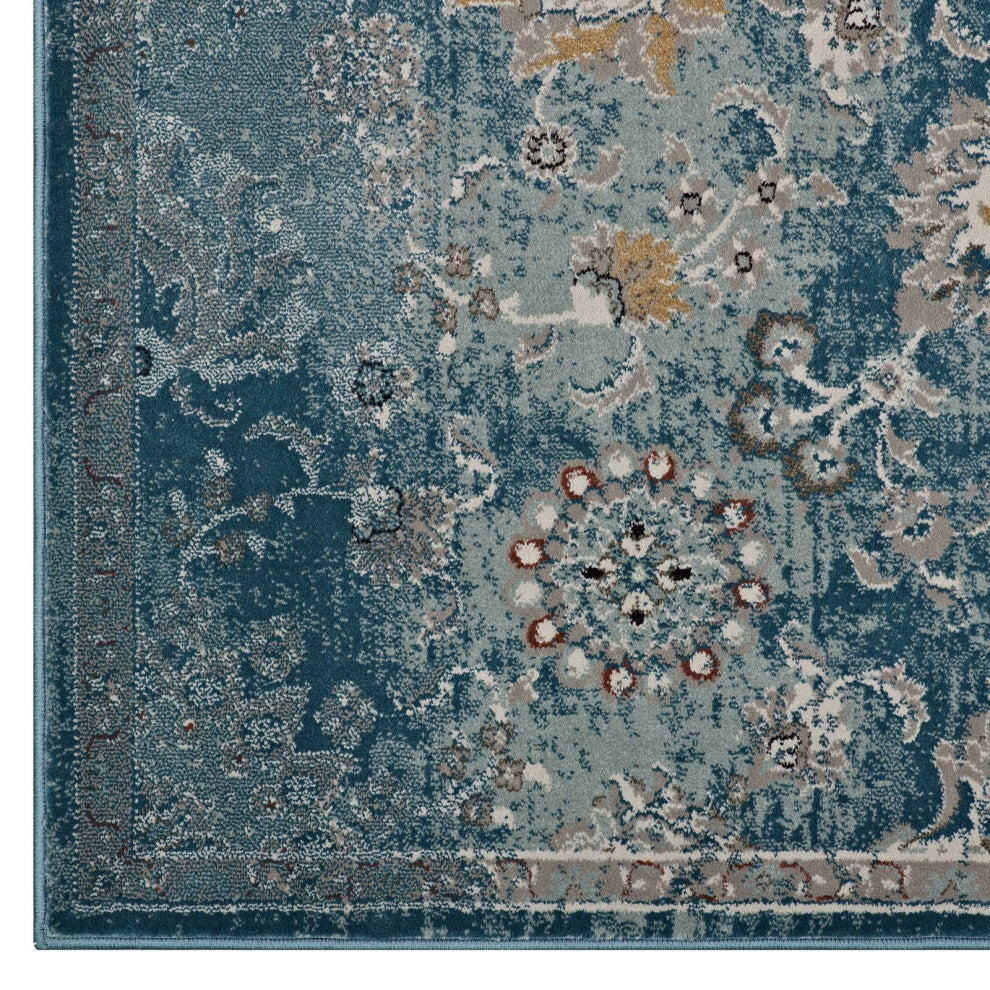 Cynara Distressed Floral Persian<br>Medallion 8x10 Area Rug