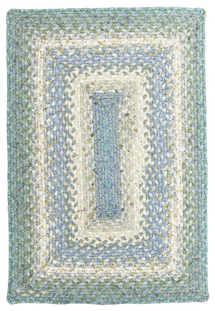 Homespice Decor Baja Blue Cotton Braided Rug, Blue, 8'x10', Rectangle