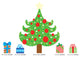 Christmas Tree Fabric Wall Decal With Four Presents