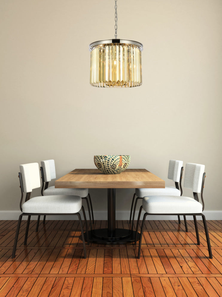 Elegant Lighting 1238D20-GT/RC Sydney 6 Light 20"W Crystal - Matte Black