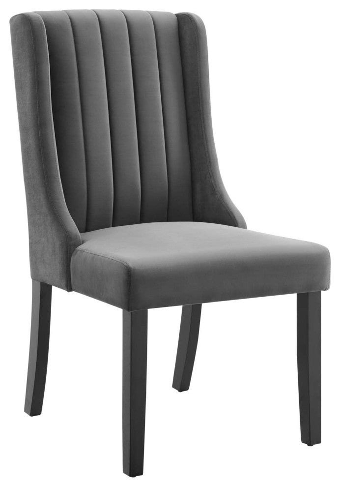 Renew Parsons Performance Velvet Dining Side Chairs, Set of 2 Gray