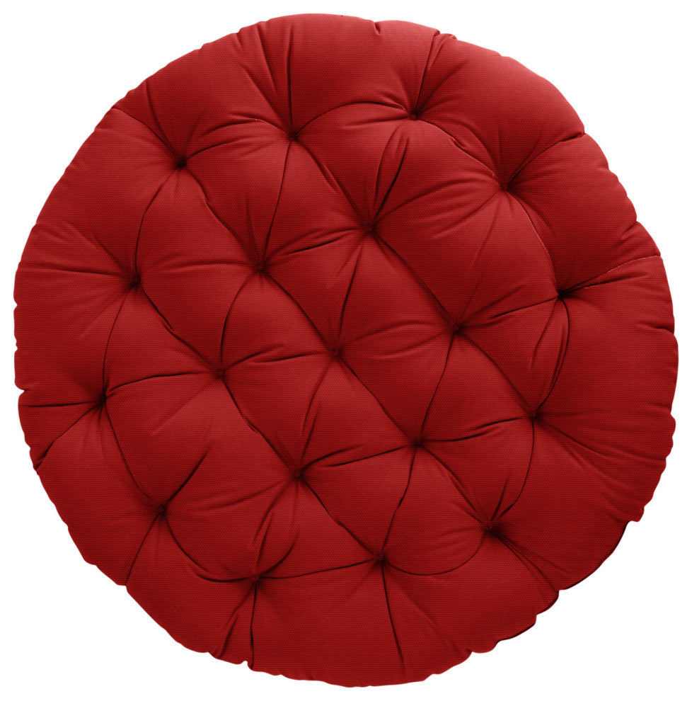 Noble Gray Indoor Sunbrella Canvas Jockey Red Round Papasan Cushion