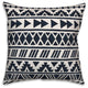 Navy Watercolor Tribal Pattern 16x16 Throw Pillow