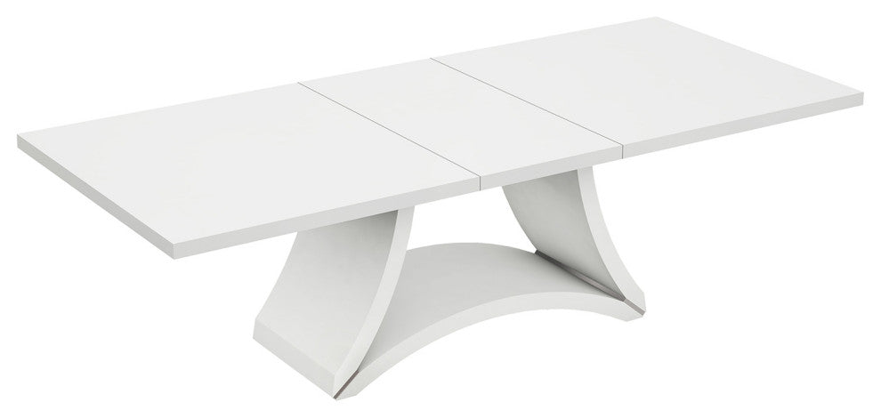 HomeRoots Modern White High Gloss Finish Dining Table